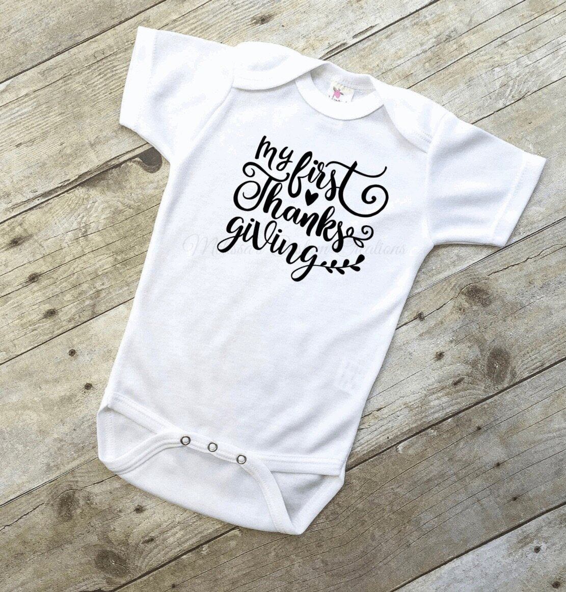 "My First Thanksgiving" Short Sleeve Bodysuit