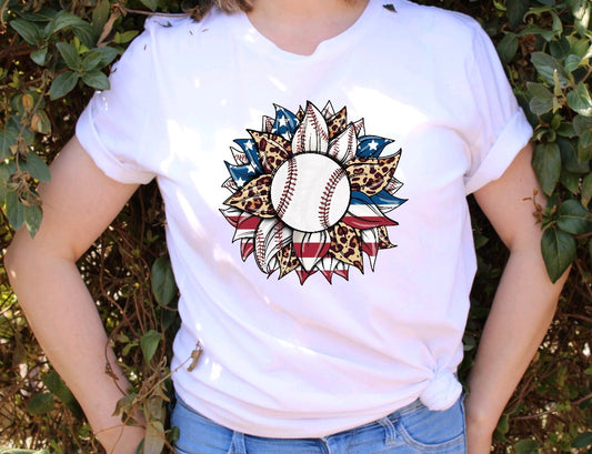 Baseball Sunflower T-Shirt