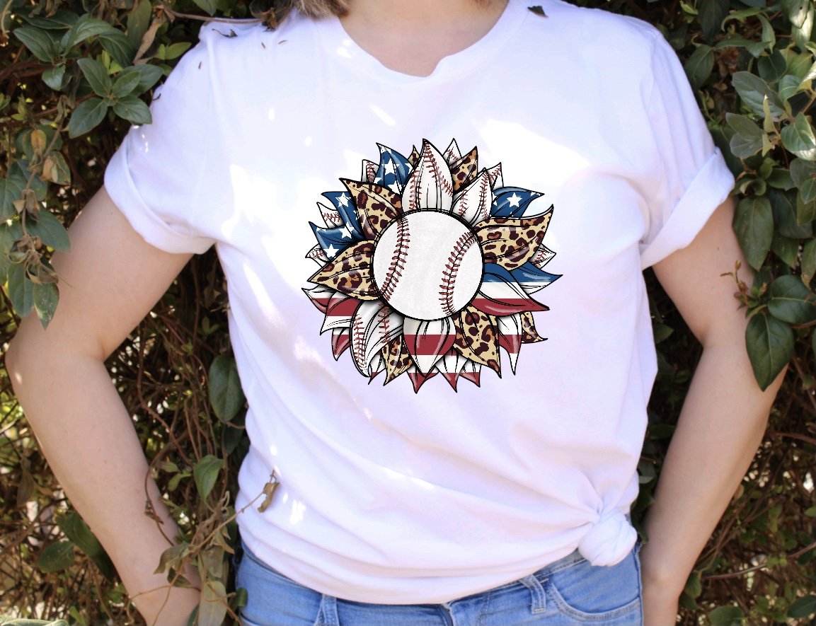 Baseball Sunflower T-Shirt