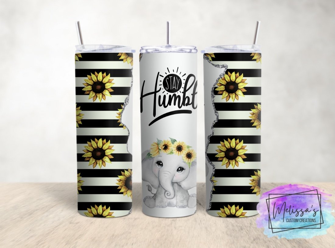 Stay Humble Elephant/Sunflowers Tumbler