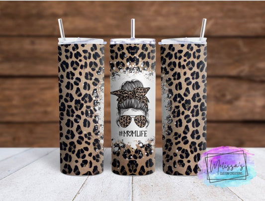 Cheetah Print Mom Life Tumbler