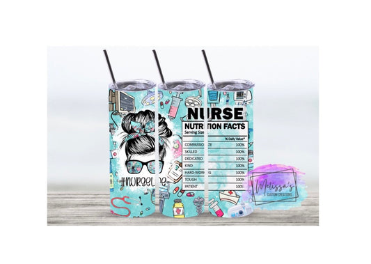 Nurse Life Messy Bun Tumbler