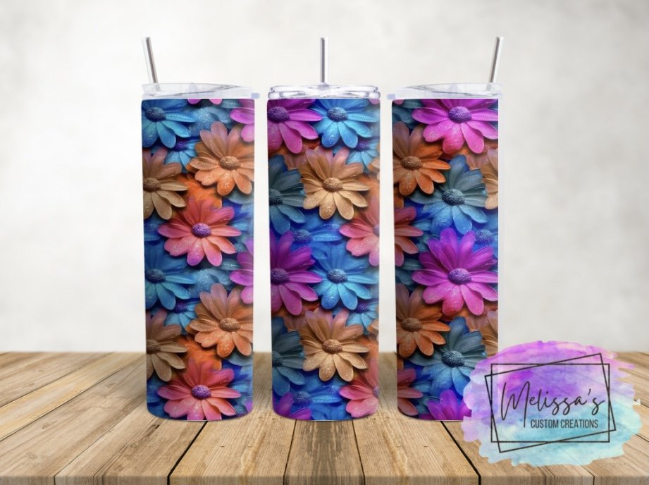 Glitter Daisies Tumbler (3 Designs To Choose From)