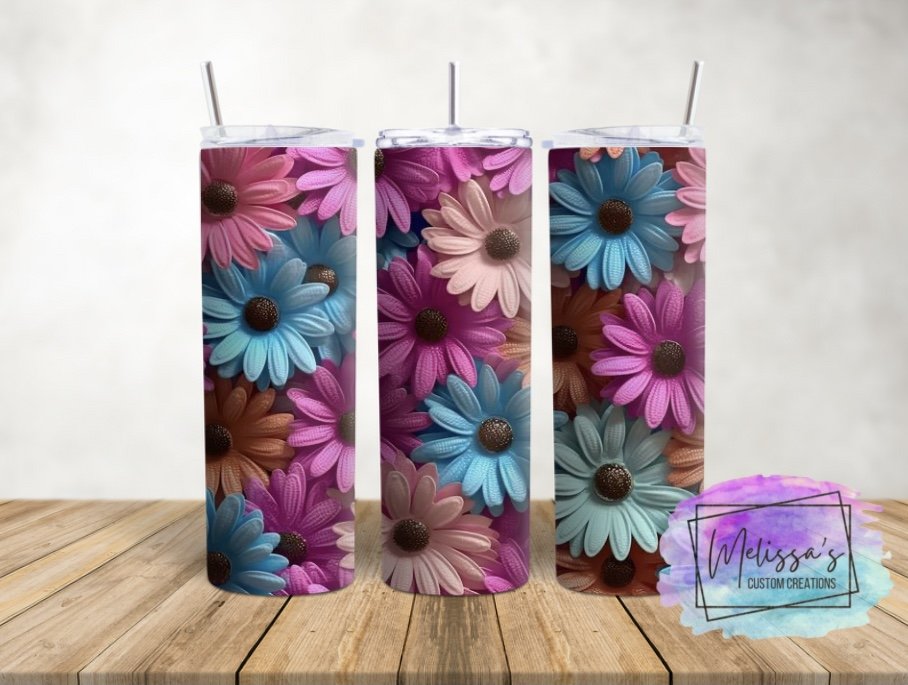 Glitter Daisies Tumbler (3 Designs To Choose From)