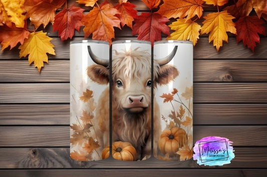 Fall Highland Cow Tumbler