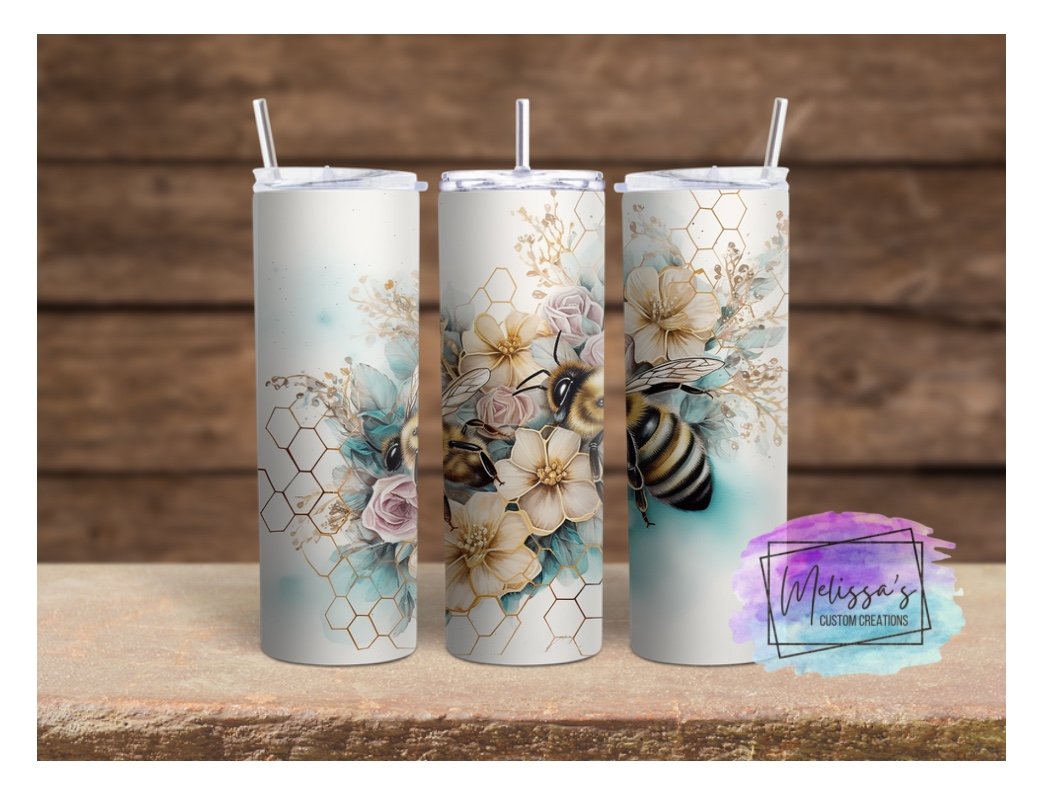 Bee Floral Tumbler
