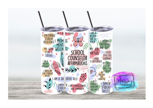 School Counselor Affirmations Tumbler
