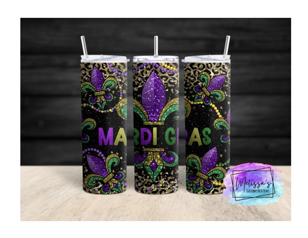 Mardi Gras Fleur De Lis Tumbler