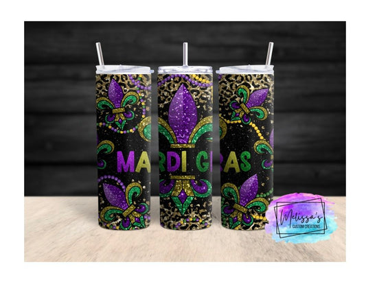 Mardi Gras Fleur De Lis Tumbler