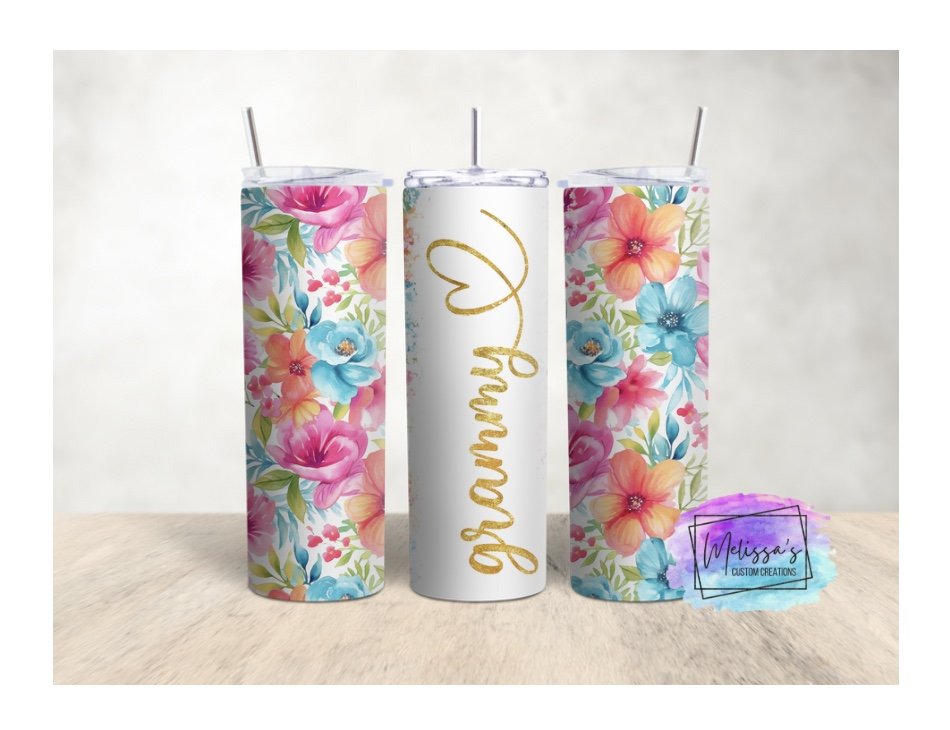 Grammy Floral Tumbler