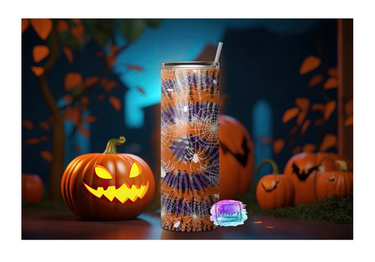 Halloween Tie Dye Spiderweb Tumbler