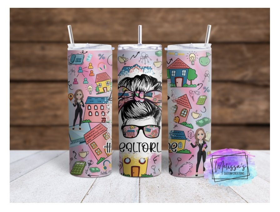 Realtor Life Messy Bun Tumbler