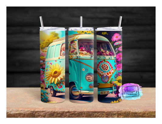Floral Retro Van Tumbler