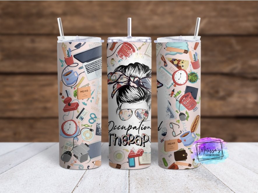 Occupational Therapy Messy Bun Tumbler