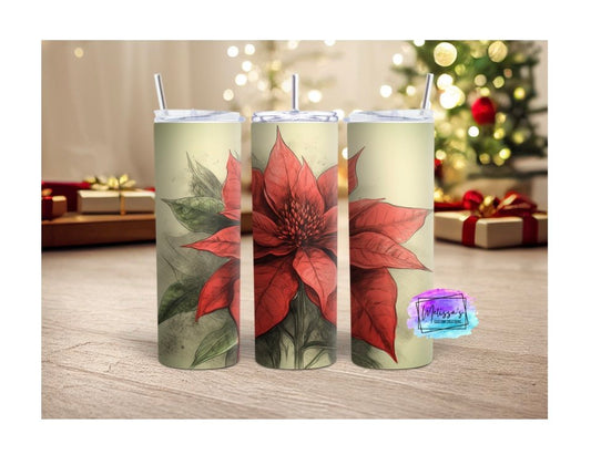 Christmas Poinsettia Tumbler