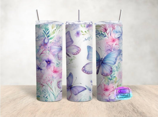 Floral Butterfly Tumbler (2 colors to choose from)