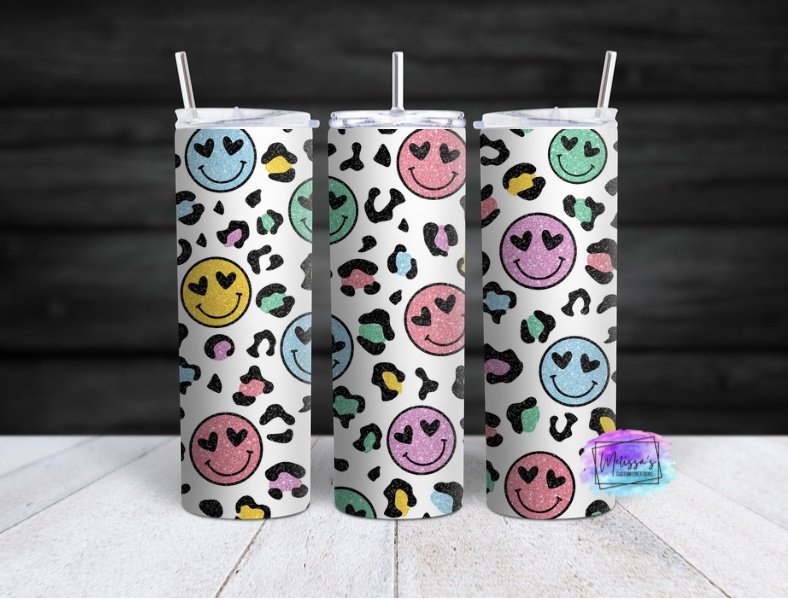 Colorful Smiley Face Tumbler