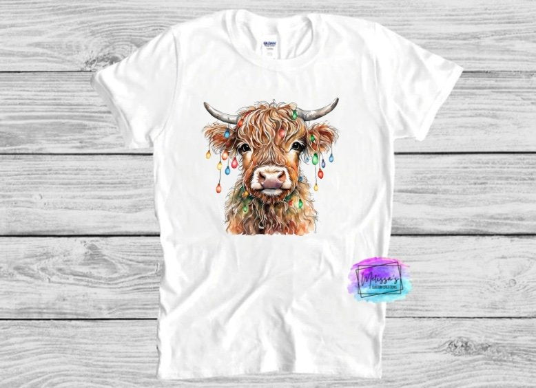 Baby Highland Cow Christmas T-Shirt