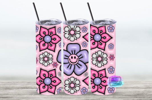 3D Inflated Flowers Tumbler