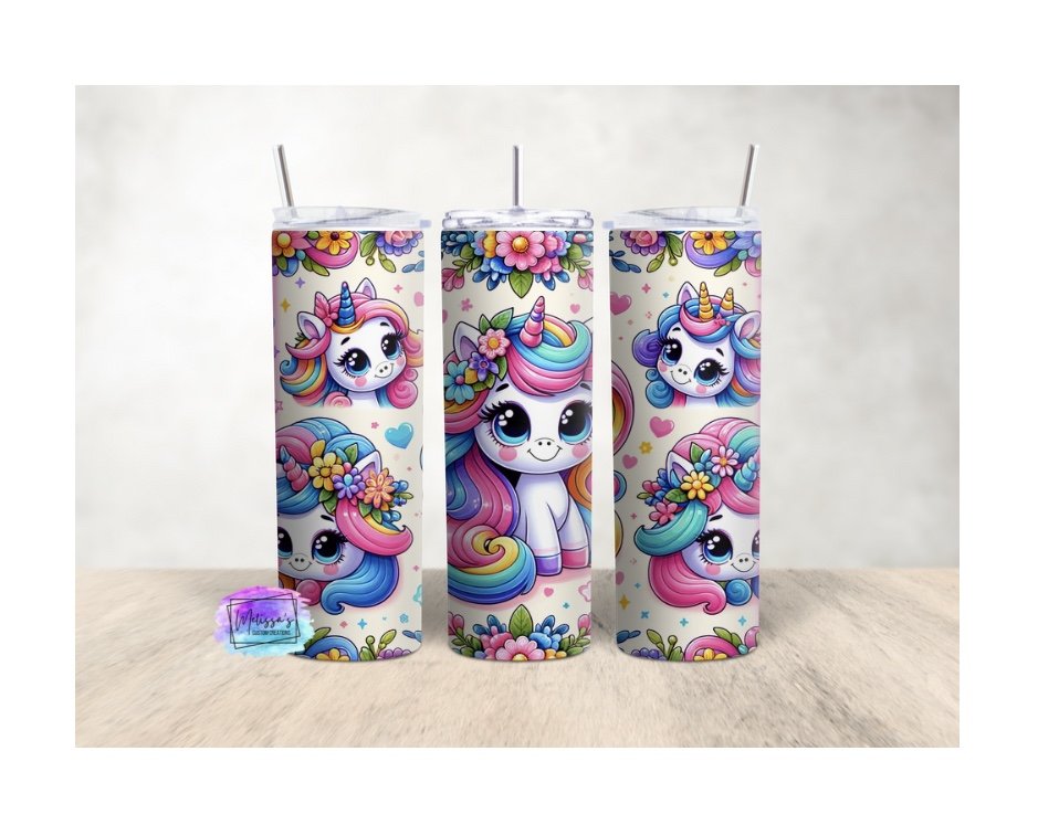 Rainbow Unicorns Tumbler