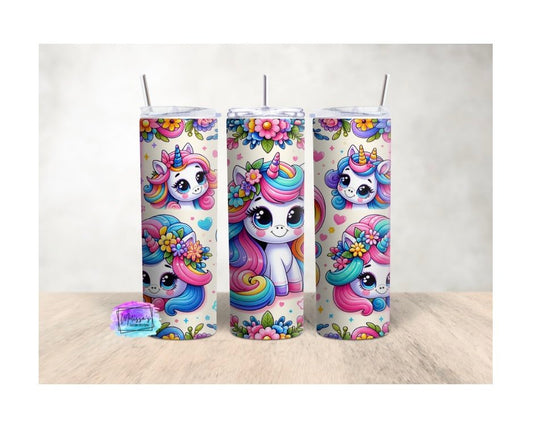 Rainbow Unicorns Tumbler