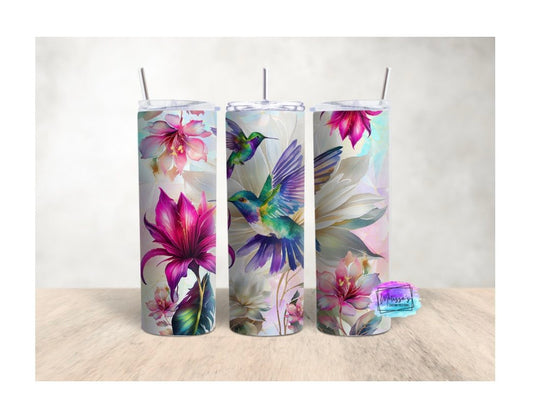 Hummingbirds Floral Tumbler
