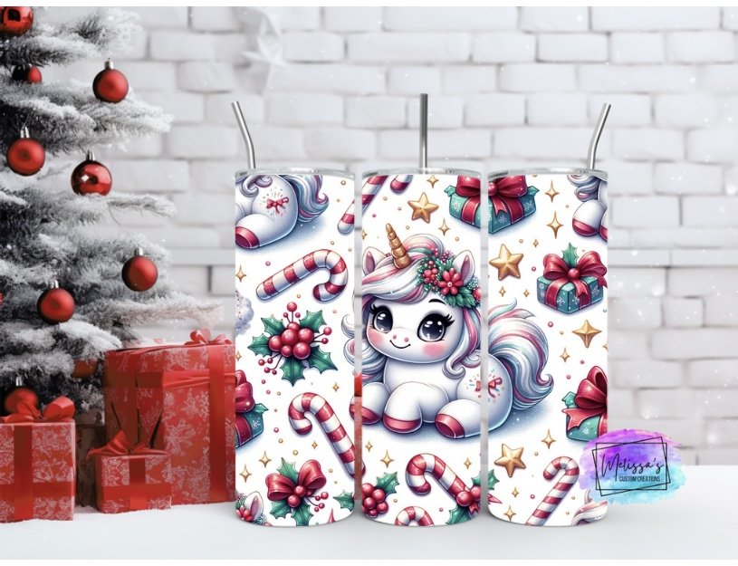 Christmas Unicorn Tumbler