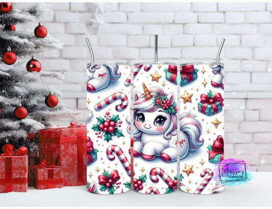 Christmas Unicorn Tumbler