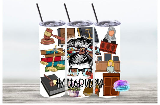 Attorney Messy Bun Tumbler