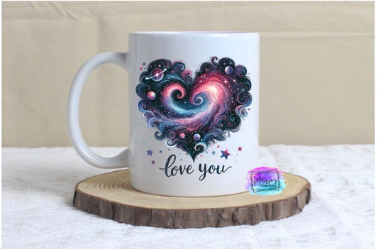 Love You Galaxy Heart Mug