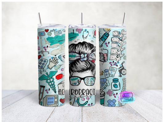 Chiropractor Life Messy Bun Tumbler