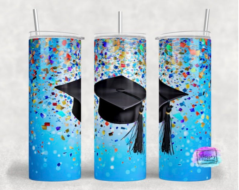 Confetti Grad Cap Tumbler