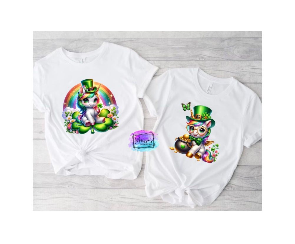 St. Patrick's Day Unicorn T-Shirt (2 designs to choose from)