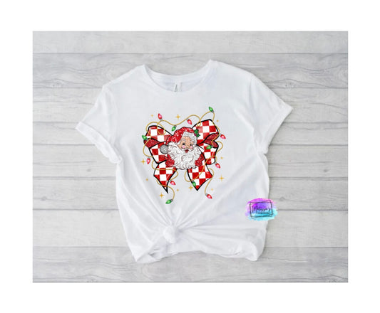Retro Santa Coquette Bow T-Shirt