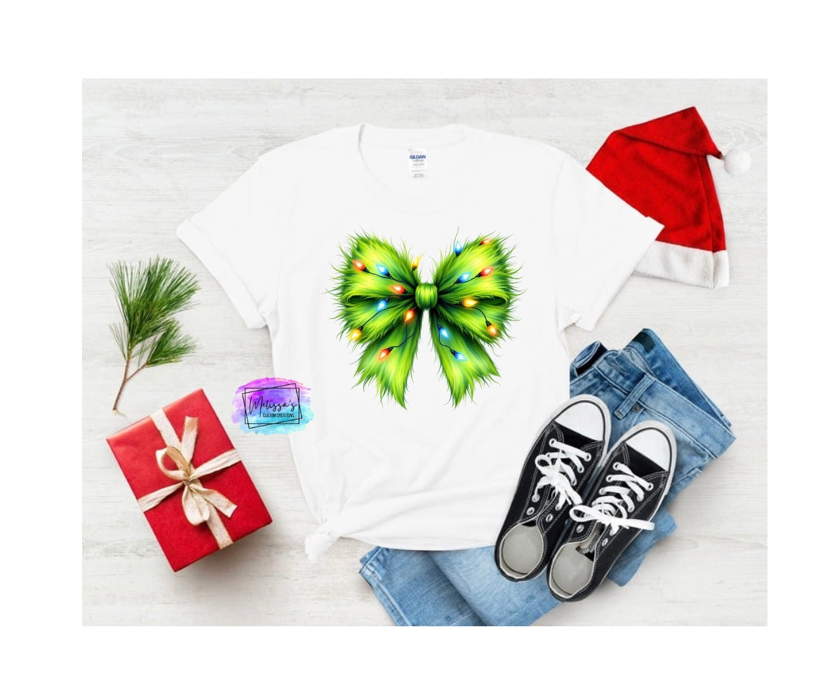 Grinch Coquette Bow T-Shirt