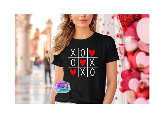 XO Hearts Tic-Tac-Toe T-Shirt