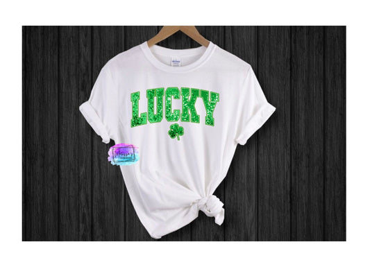 Lucky Faux Sequin T-Shirt