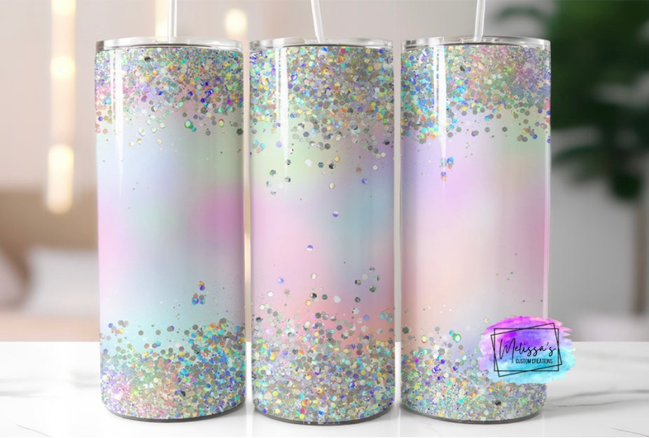 Iridescent Holo Glitter Tumbler