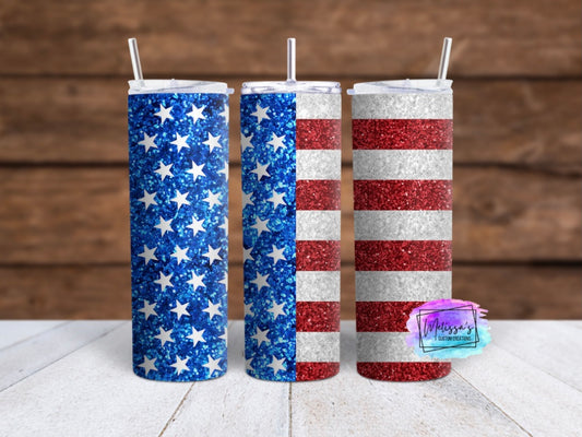 American Flag Tumbler