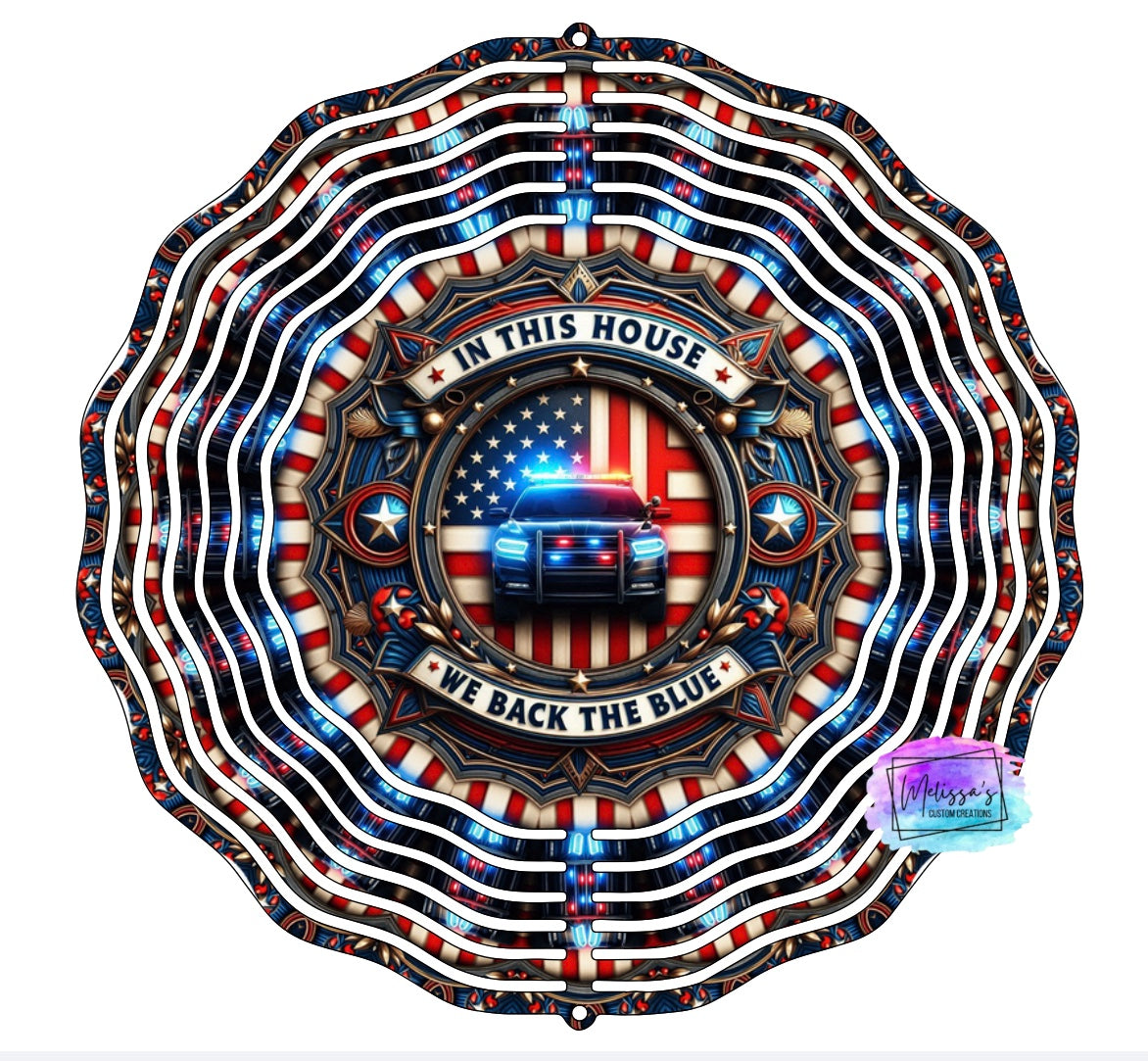 In This House We Back the Blue Wind Spinner