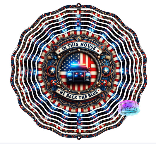 In This House We Back the Blue Wind Spinner