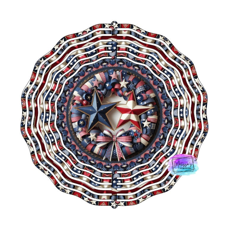 Patriotic Stars Wind Spinner