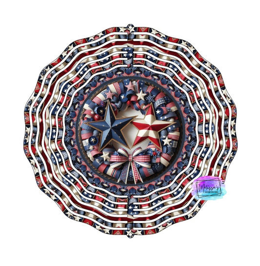 Patriotic Stars Wind Spinner