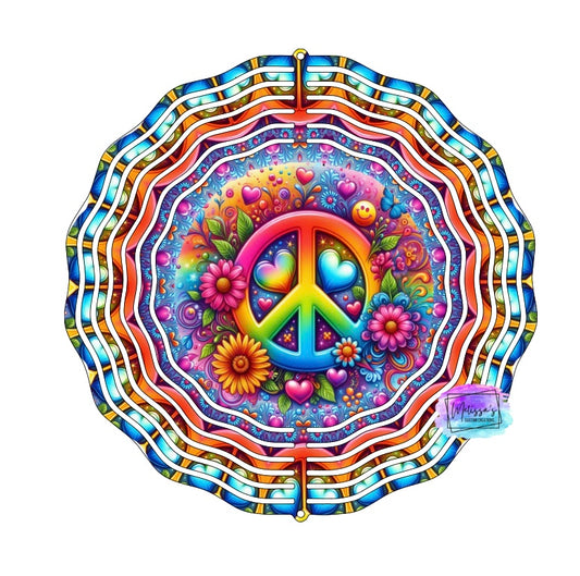 Peace Sign Wind Spinner