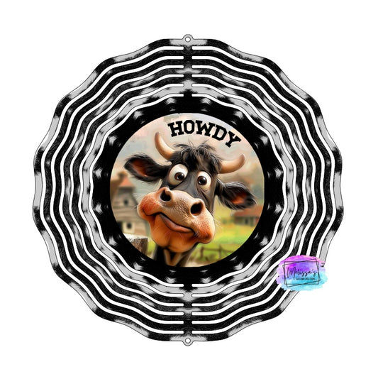 Howdy Cow Wind Spinner