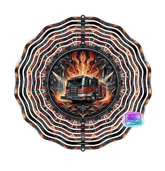 Fire Truck Wind Spinner