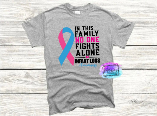 No One Fights Alone Infant Loss Awareness T-Shirt