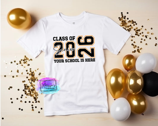 Personalized Senior Class of 2026 T-Shirt (Choose your colors)