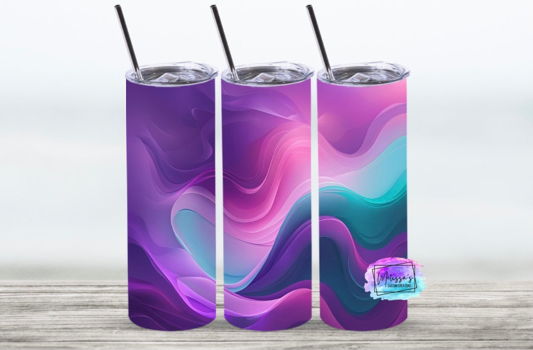 Purple, Pink, & Teal Swirl Tumbler