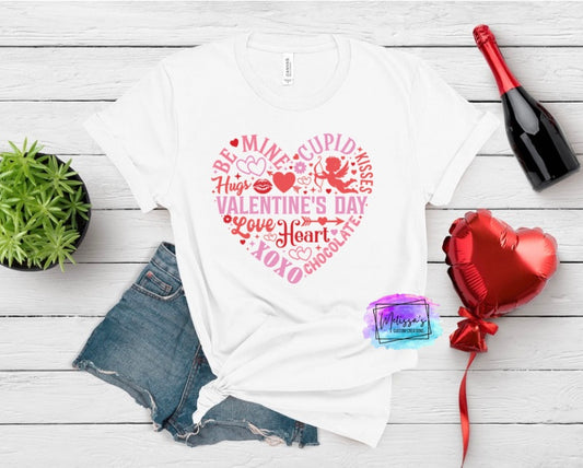 Valentine's Day Words Heart T-Shirt